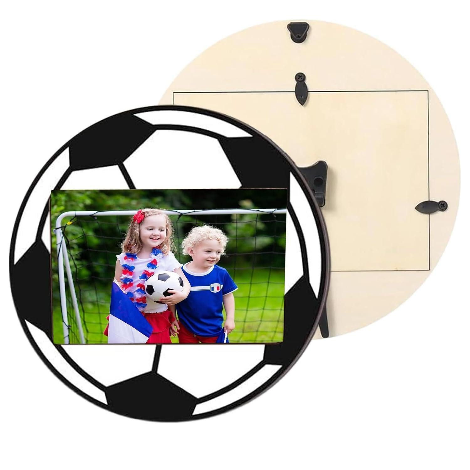 LuxusKollektion Einzelrahmen Holz Bilderrahmen Fußball-Design 10x15 cm, (2 St)