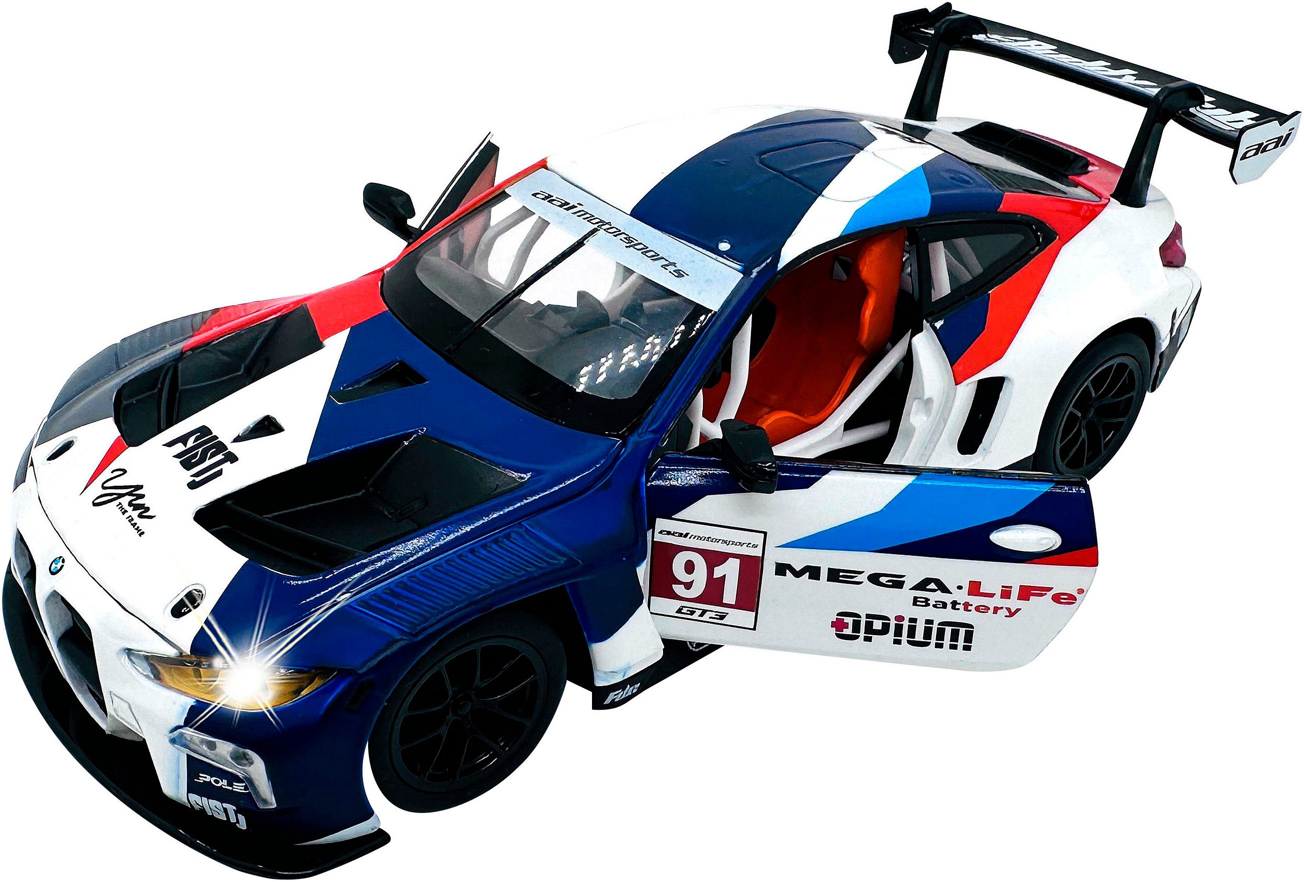Jamara Spielzeug-Auto Diecast, BMW M4 GT3 inklusive Batterien, LED Licht; Maßstab 1:24