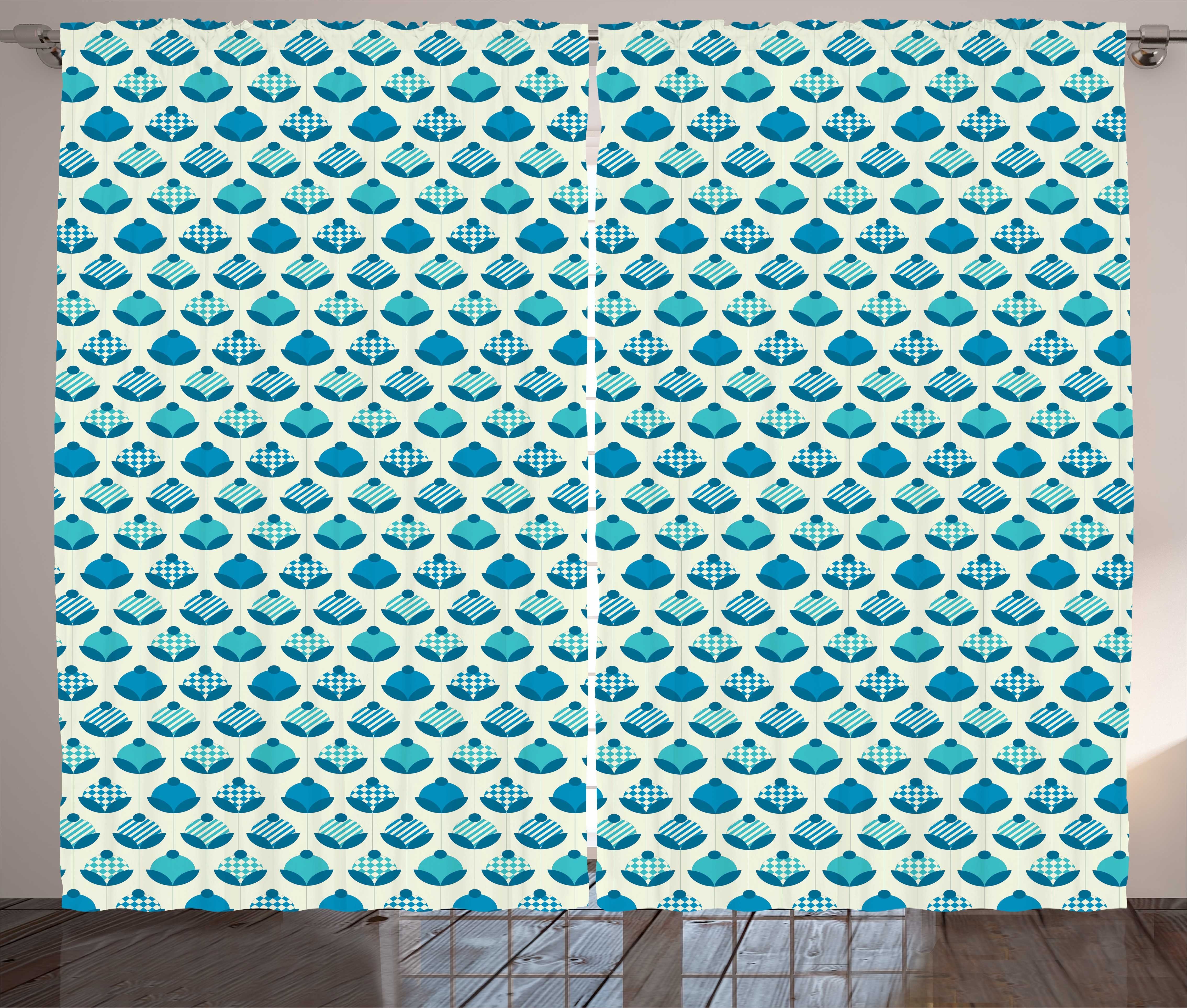 Haken, Geometrisch Blumenmotiv Schlaufen Gardine Vorhang Abakuhaus, mit und Schlafzimmer Kräuselband Circular