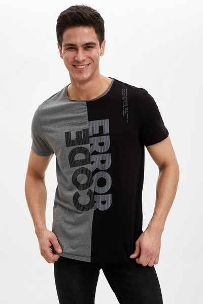 DeFacto T-Shirt »Herren T-Shirt Coool-Slim Fit« (Packung, 0-tlg)
