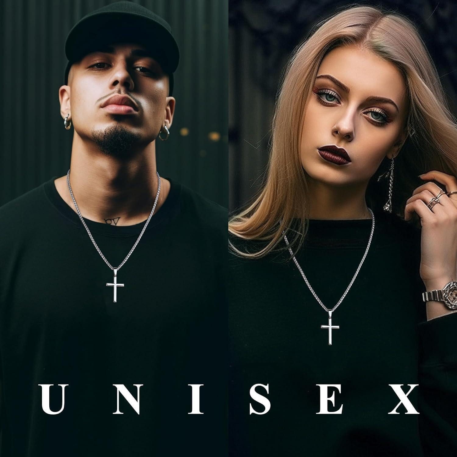 LuxusKollektion Kreuzkette 925 Silber Kreuzkette Weizenkette Herren Damen 30 Zoll