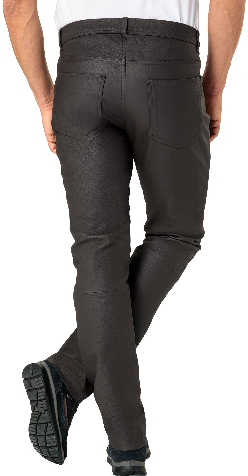 Ross & Cole Lederhose zeitlose Lederstruktur günstig online kaufen