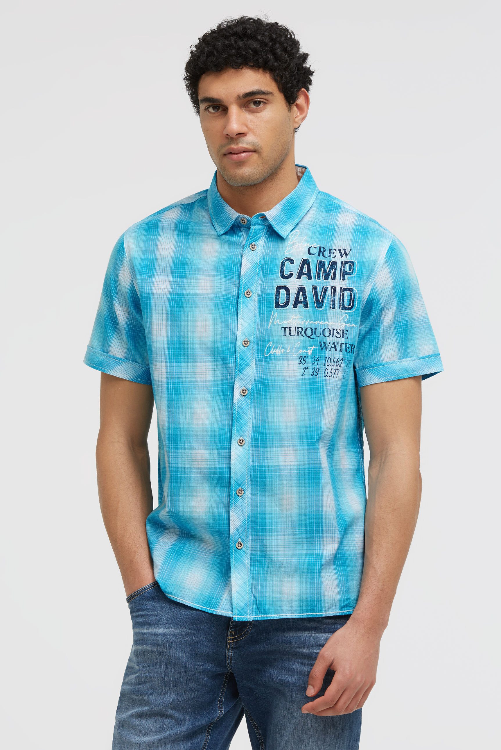 CAMP DAVID Kurzarmhemd aus Baumwolle