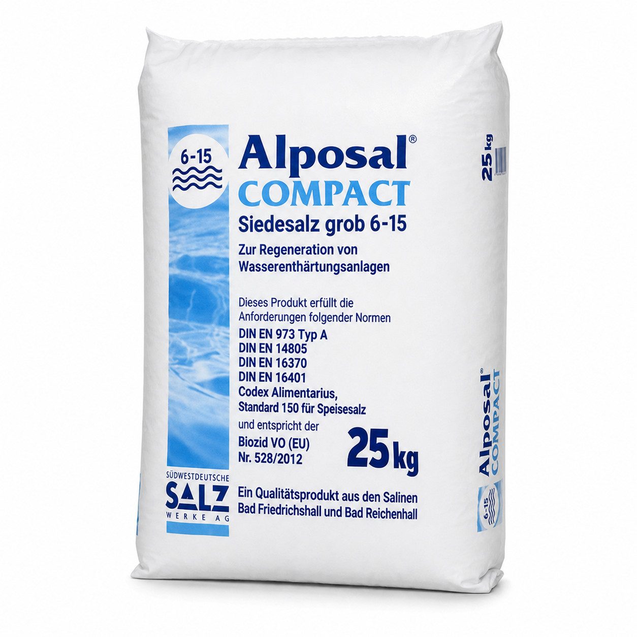 Südwestdeutsche Salzwerke AG Salzwassersystem Broxo Salz 6/15 Granulat 25kg Sack (Alposal Compact 6-15), (1-St)