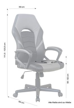 möbelando Gaming Chair in grau (BxT: 59x64 cm)