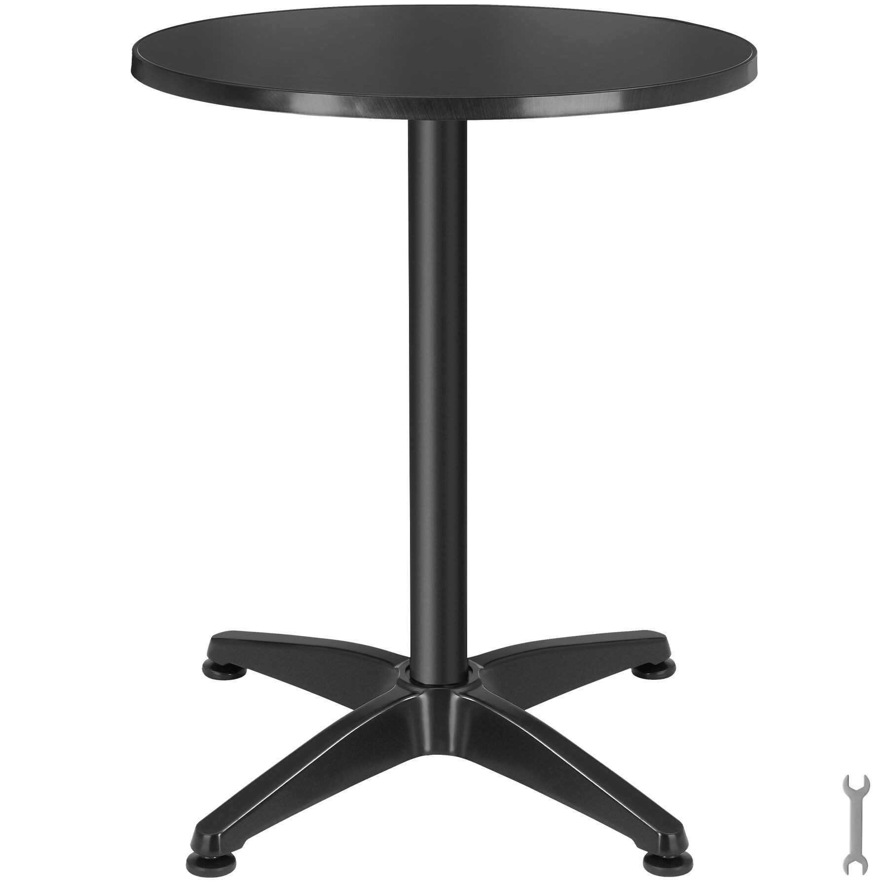 tectake Bistrotisch Aluminium-Stehtisch, höhenverstellbar, 60 x 70 / 110 cm, (Bartisch Frederic, 1-St., 1 tlg), wetterfest, 2 Aufbauhöhen, Zementsockel, Belastbarkeit 60 kg