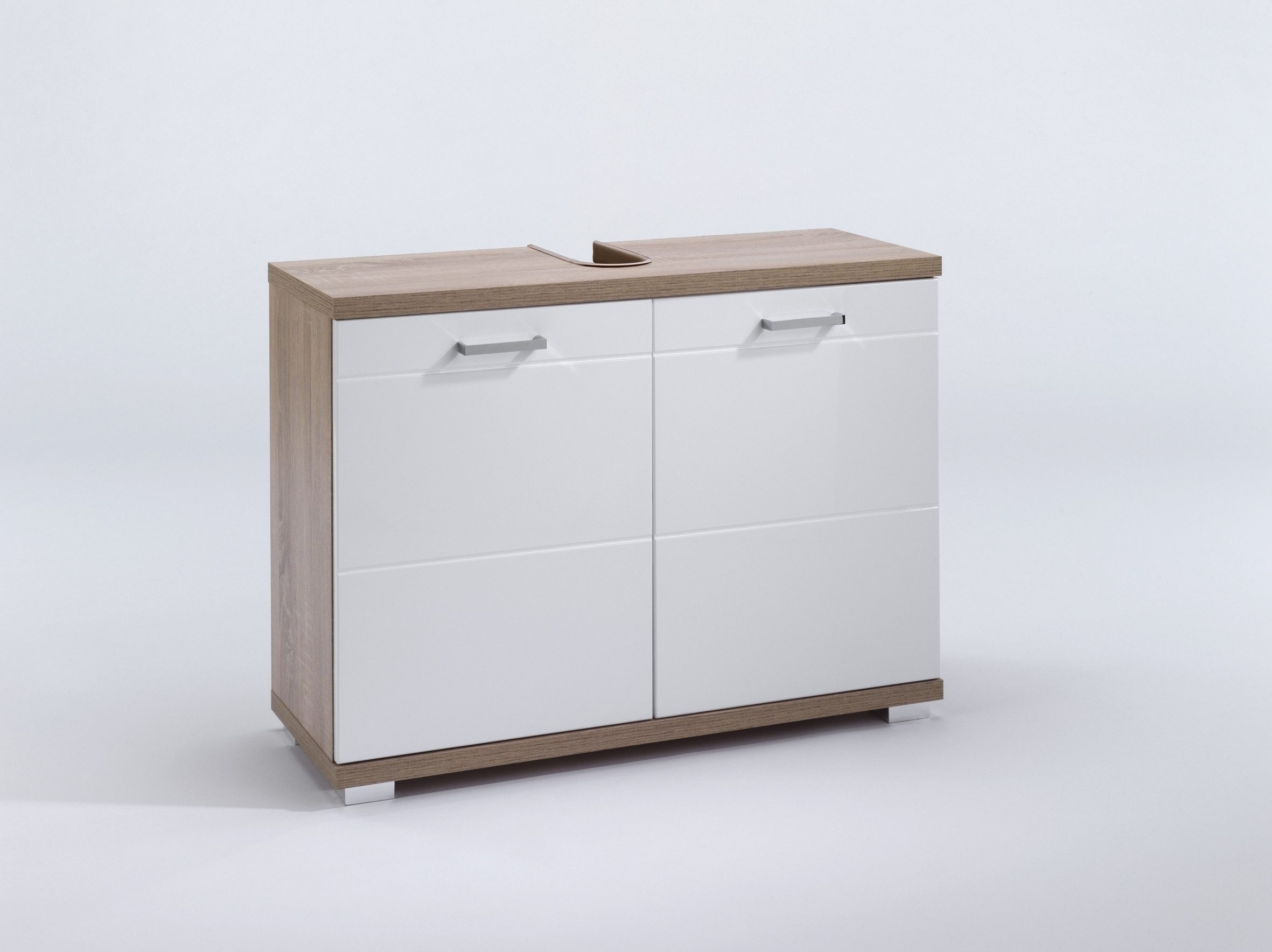 freiraum Waschbeckenunterschrank NEBRASKA in Eiche-Optik/Weiß 80 x 59 x 31,5 cm (BxHxT)