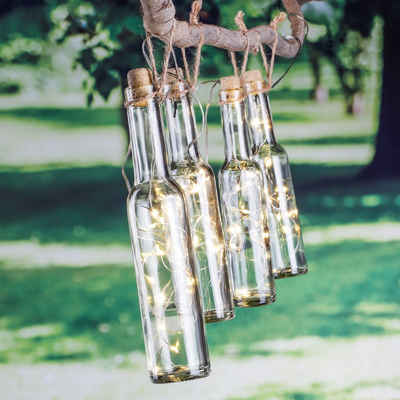 Spetebo LED-Girlande LED Solar Flaschen Lichterkette - 48 LED, 48-flammig, Garten Deko Beleuchtung
