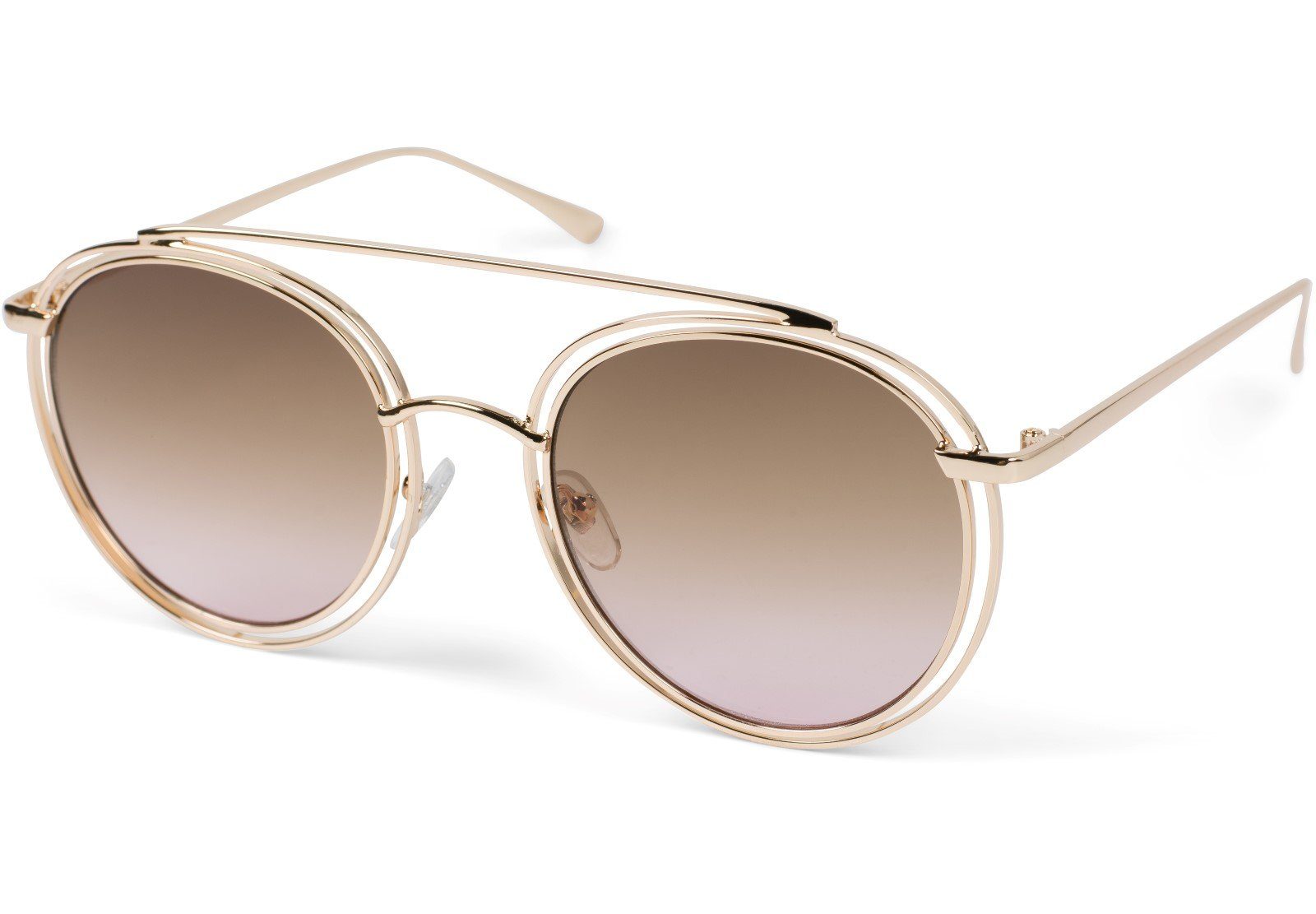 styleBREAKER Sonnenbrille Oversize Sonnenbrille mit runden Gläsern und doppeltem Rahmen (1-St) Gradient