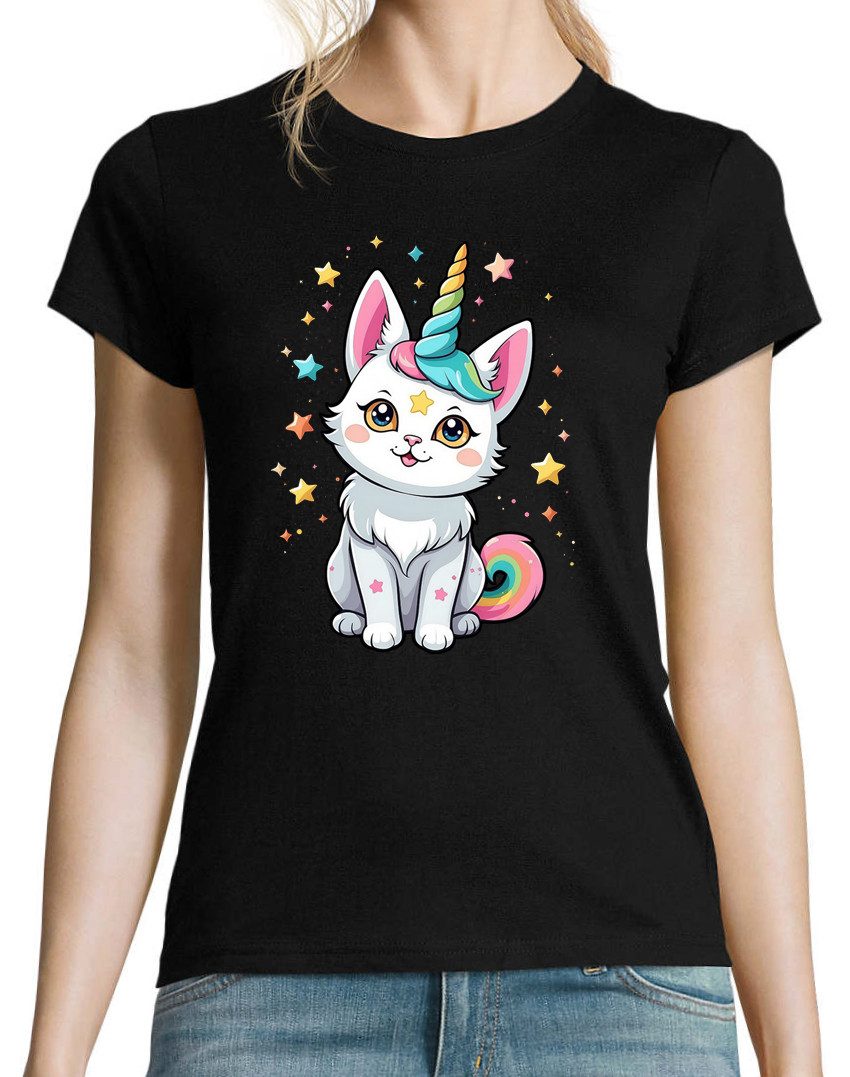 Youth Designz Print-Shirt Katze Einhorn Damen günstig online kaufen
