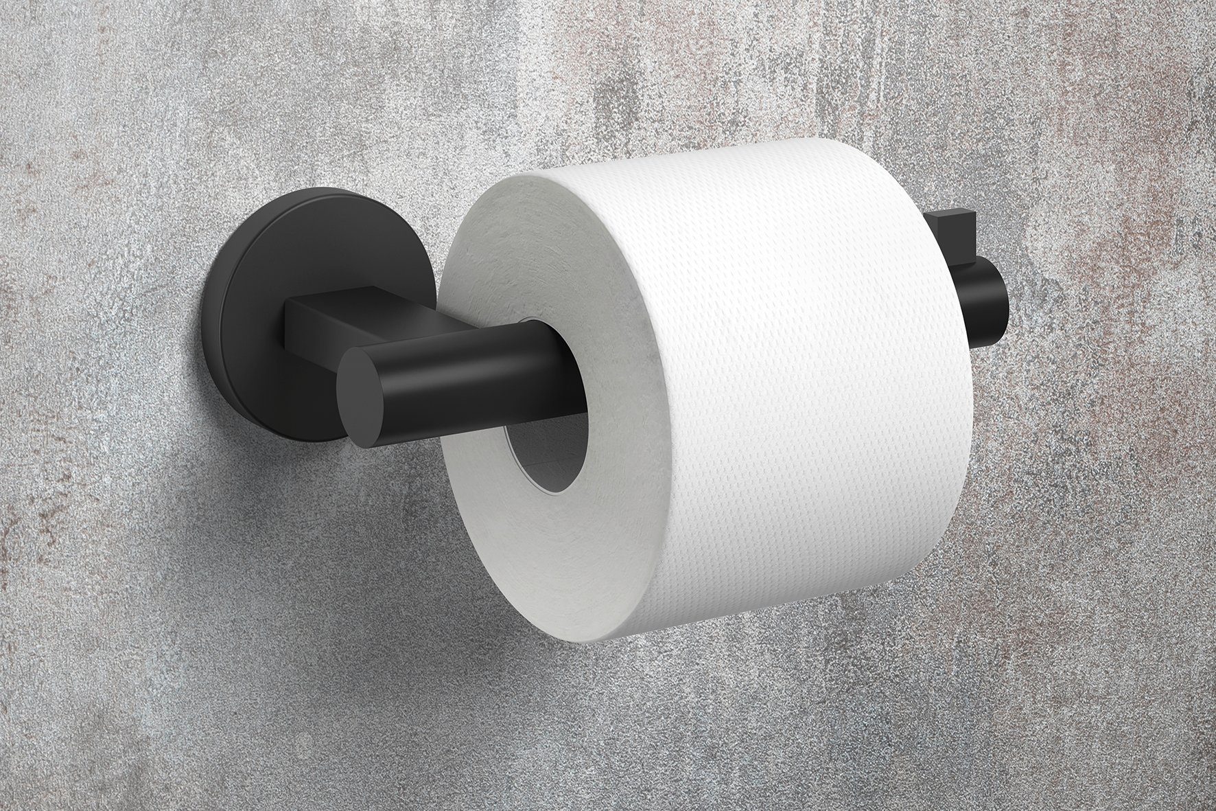 4 SCALA WC-Reinigungsbürste pulverbeschichtet Zack Edelstahl Toilettenpapierhalter schwarz