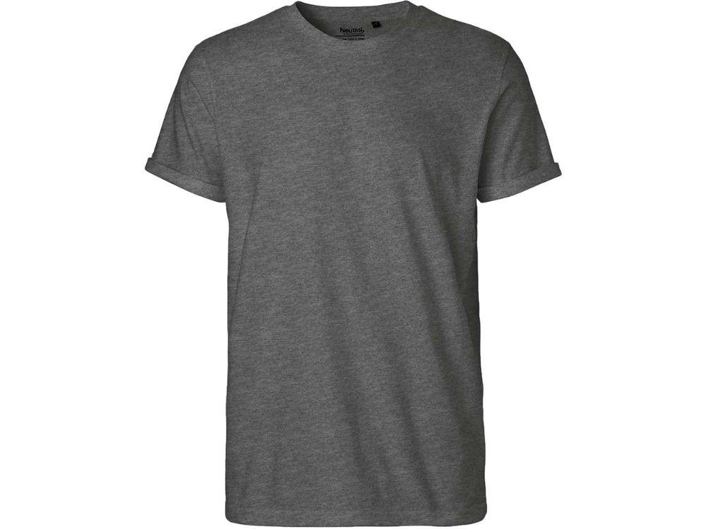 Neutral T-Shirt Neutral Bio-Herren-T-Shirt mit Roll-Up-Ärmeln dark heather