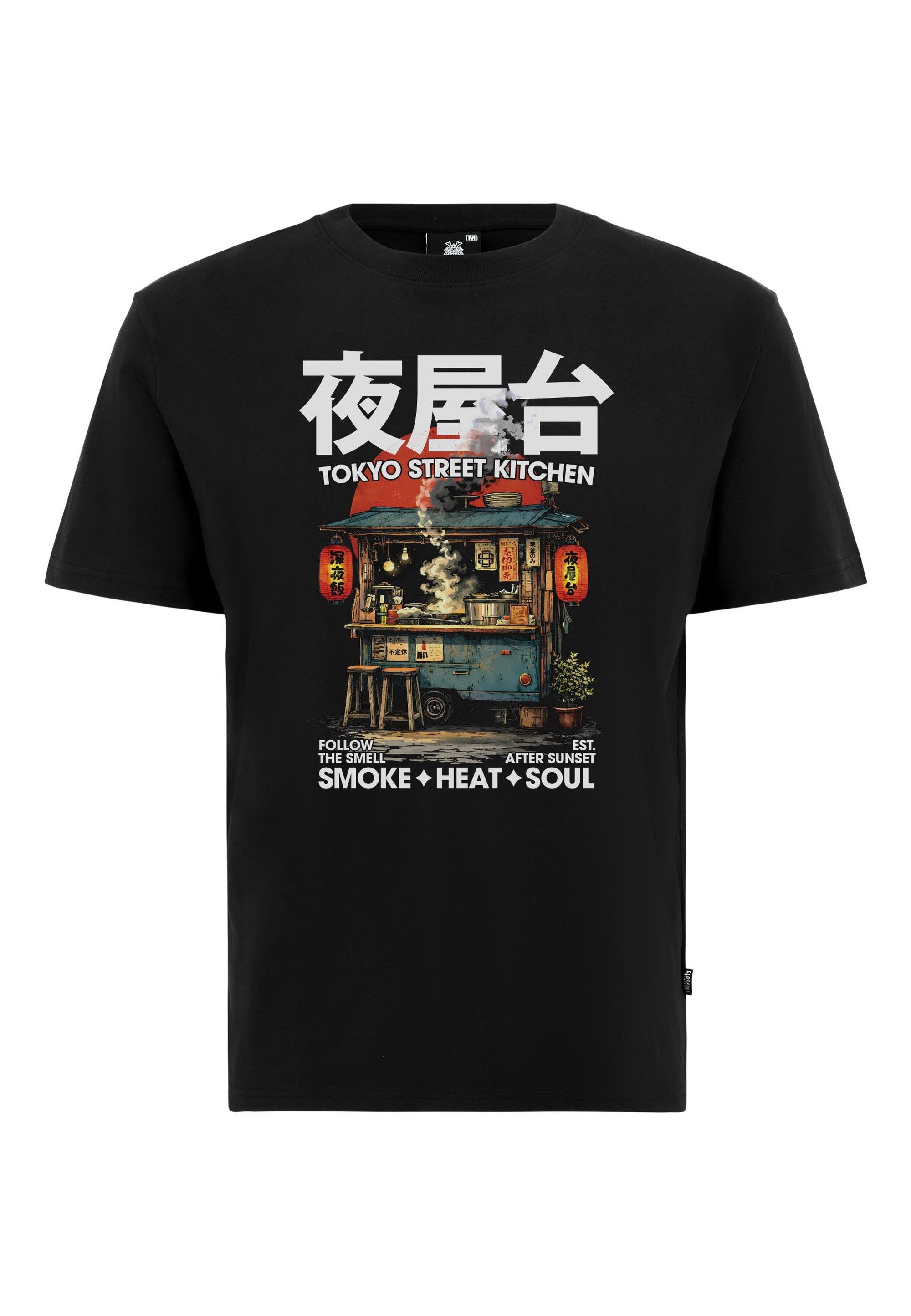 Oldskull T-Shirt Asian Tokyo Street Food Graphic mit Fotodruck im Tokyo-Street-Style