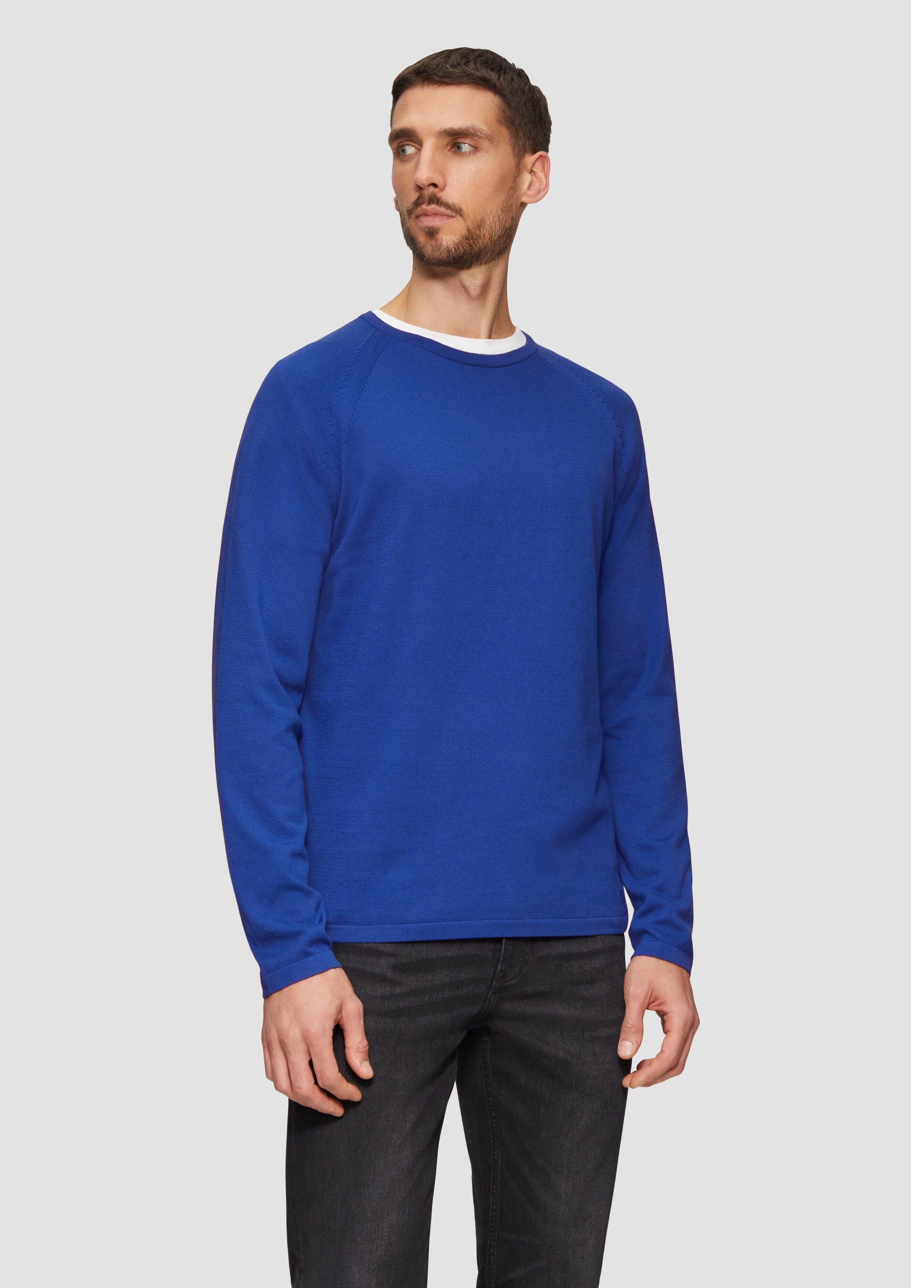 s.Oliver Strickpullover Feinstrickpullover mit Raglanärmeln Logo günstig online kaufen