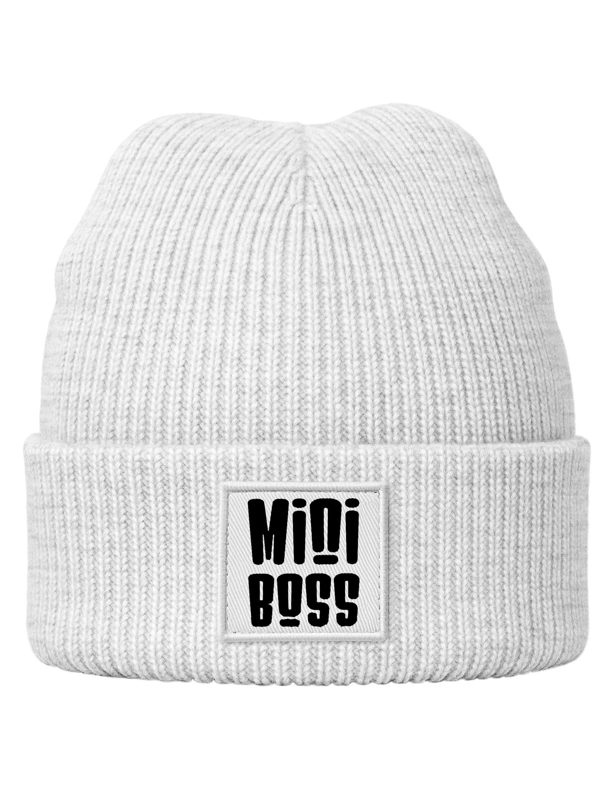 MoonWorks Beanie Kinder Beanie Jungen Patch mit Spruch Mini Boss Aufdruck Print
