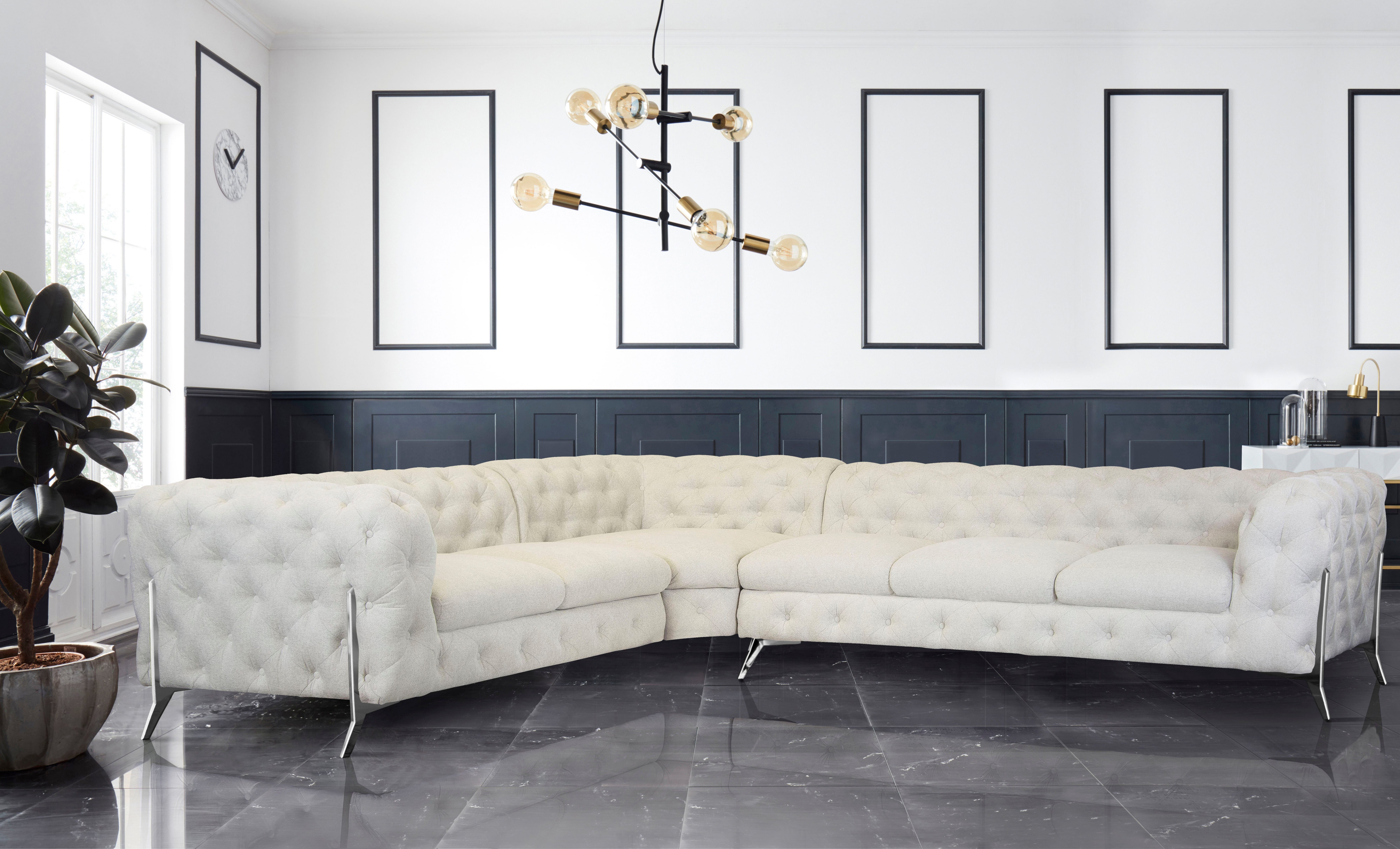 Leonique Chesterfield-Sofa Amaury L-Form, großes Ecksofa, günstig online kaufen