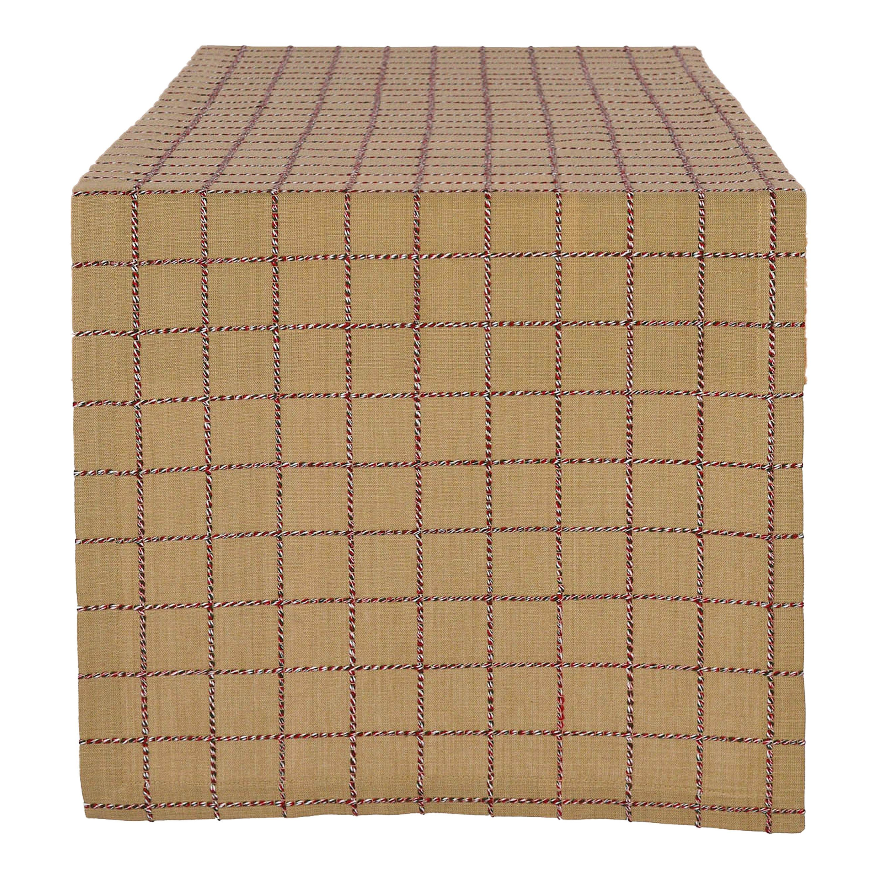 Depot Tischdecke Tischläufer Applied Check (Packung, 1 Stück Tischläufer), aus Baumwolle, L 150 Zentimeter, B 40 Zentimeter