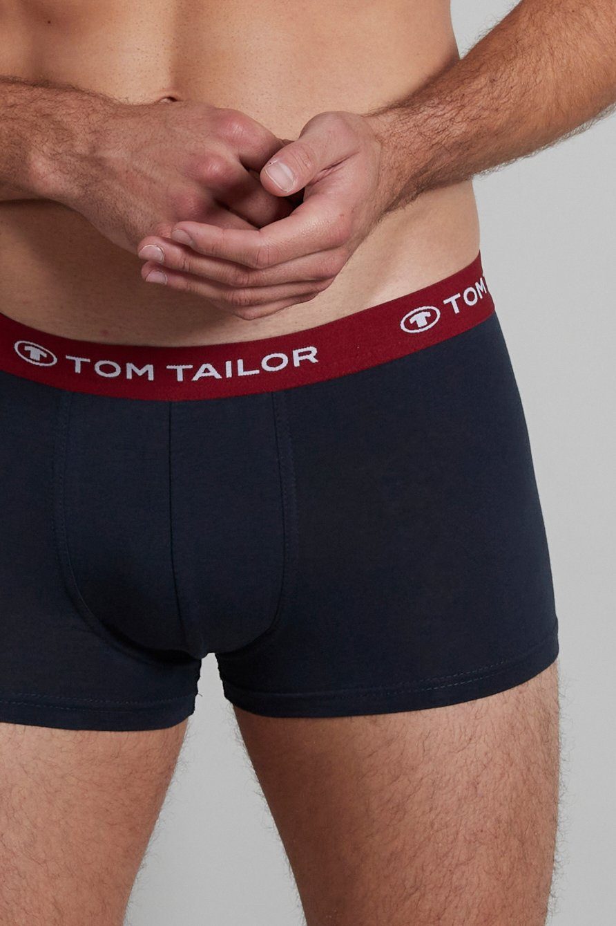 TOM TAILOR Boxershorts TOM TAILOR Herren Hip Pants blau uni 5er Pack (5-St)