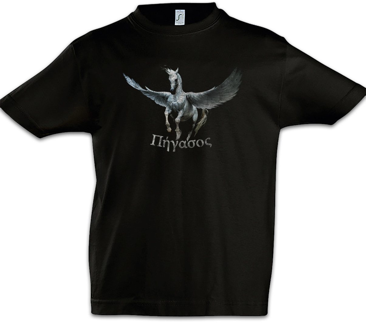 Print-Shirt Pegasus I Kinder T-Shirt Flying Pegasi Pferd Horse Greek Theseus