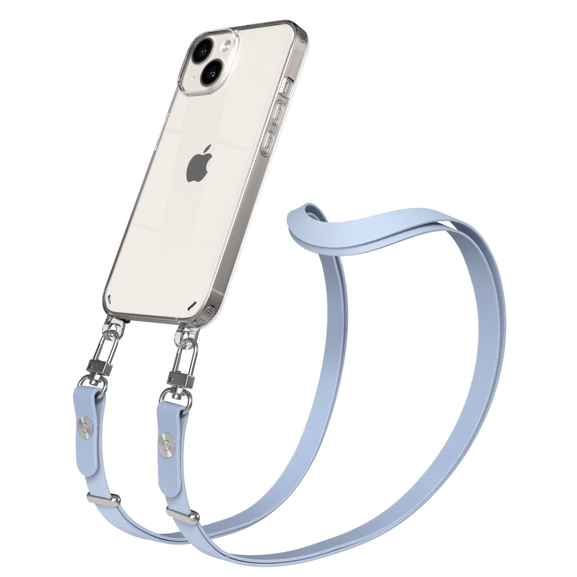 EAZY CASE Handykette für Apple iPhone 14 Handyhülle mit Handyband magnetisch, Minimalistisches Handyband in Hellblau mit Magnetverschluss