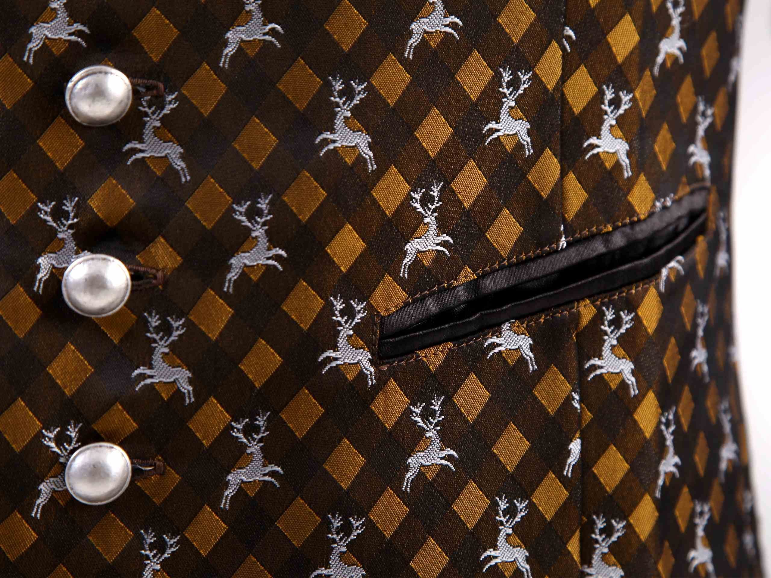 Almbock Trachtenweste Trachtengilet Toni (1-tlg) braun gemustert