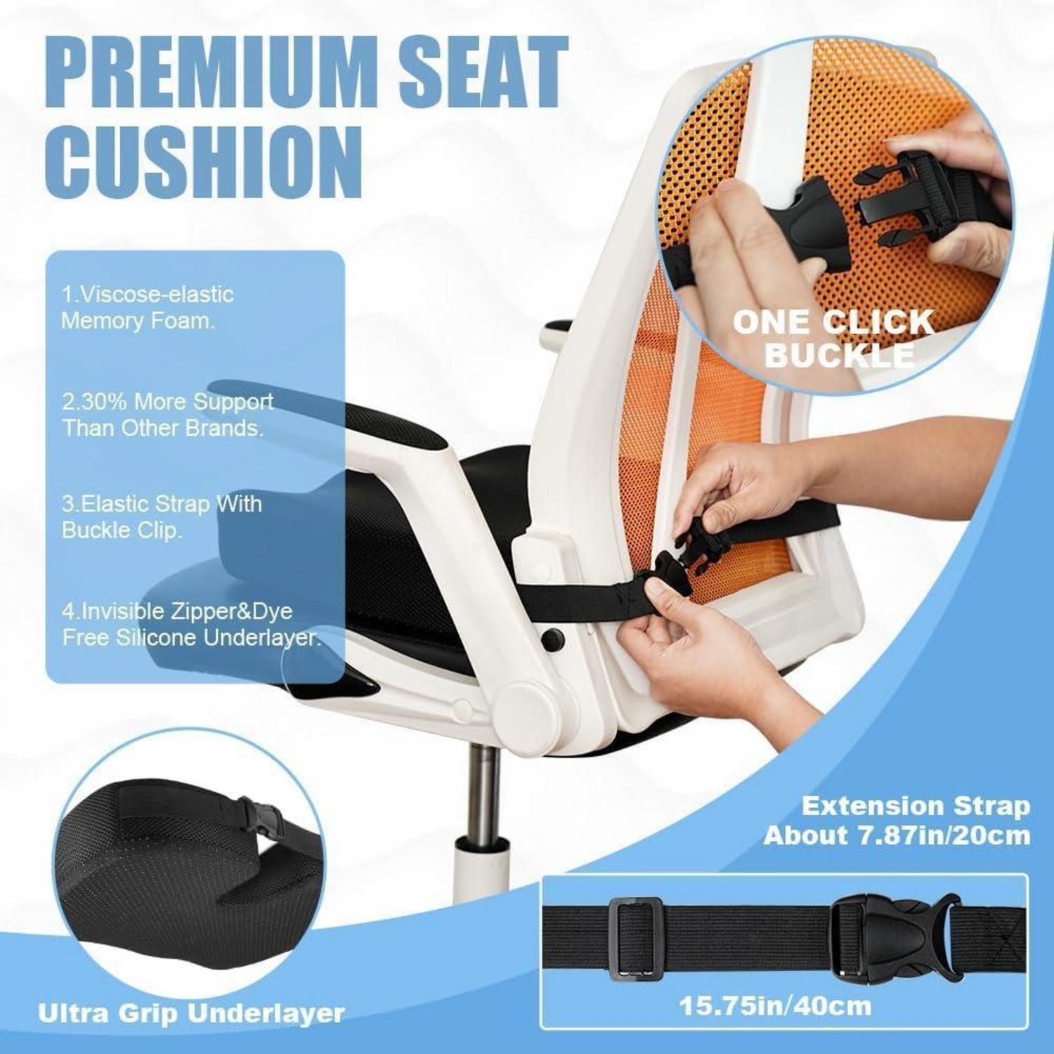 LuxusKollektion Sitzauflage Orthopädisches Memory-Schaum Sitzkissen für Steißbein Ischias Schwarz
