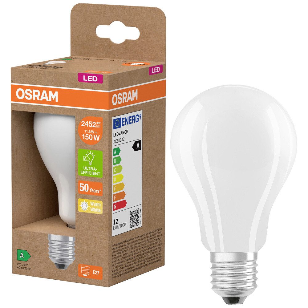 Osram LED-Leuchtmittel OSRAM HOMELIGHTING 4058075839182 LED EEK A (A - G) E27 Glühlampenform