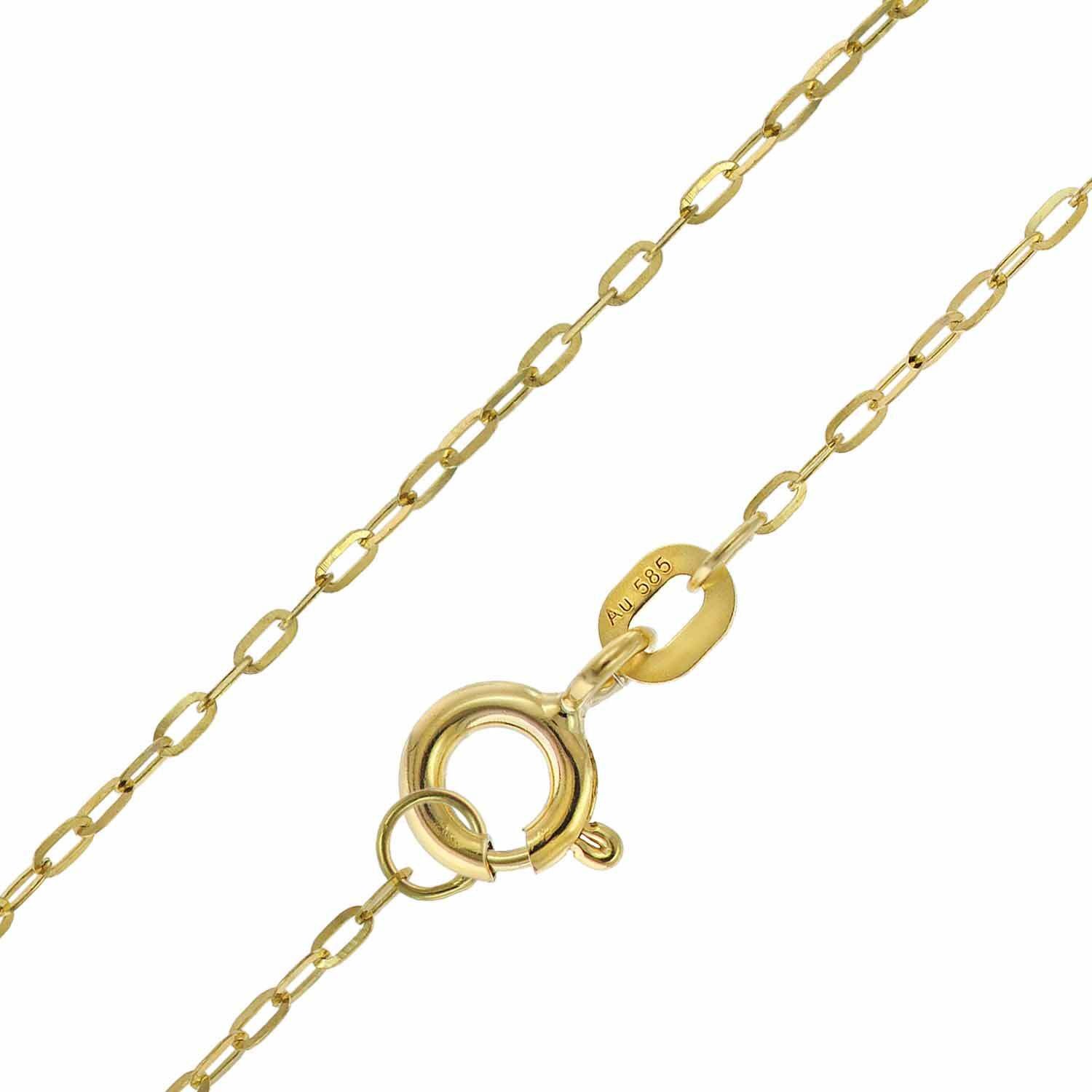 Kette ohne Anhänger Damen-585 Gold / 14 Karat Flachanker 1,1 mm breit