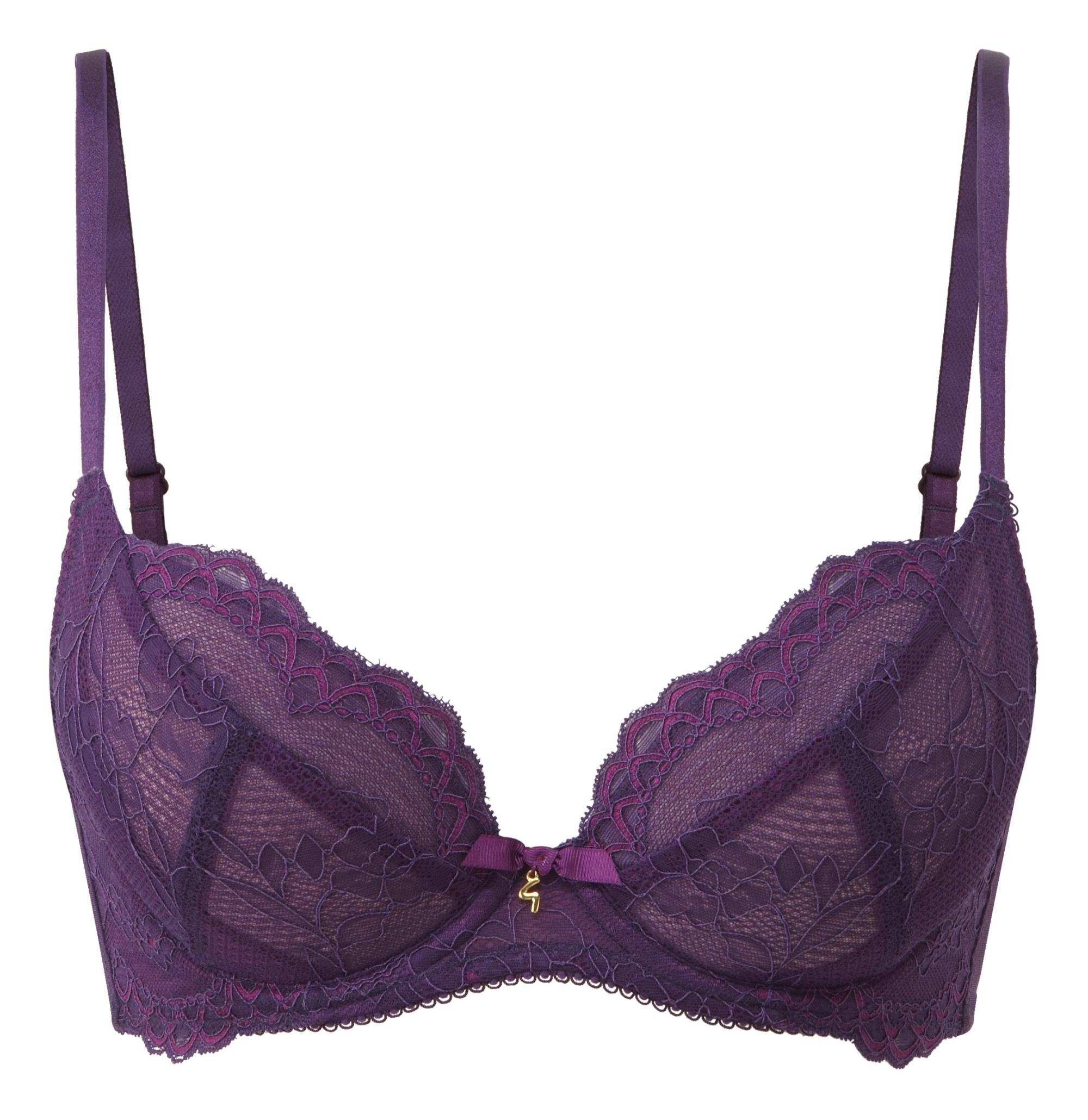 Gossard Dekolleté-BH Lace Natural Push-Up BH Purple (Balcony BH, 1-tlg., Spitze/Netz) besonders tief Ausgeschnitten zaubert ein umwerfendes Deokolletee