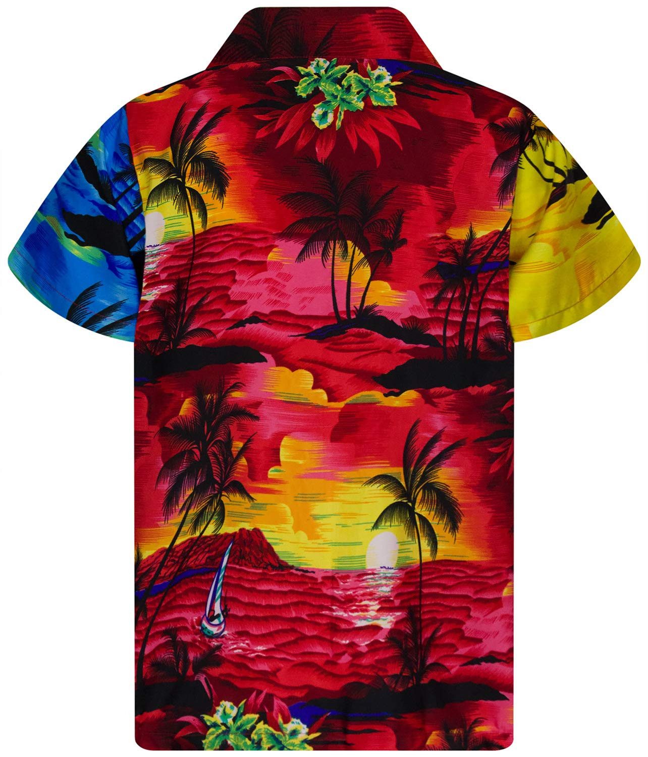 King Kameha Hawaiihemd Surf Kids Funky Hawaii-Hemd Kinder Kurzarm Front-Tasche Unisex