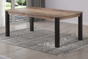 trendteam Esstisch Emile (Esstisch in Eiche Tabak und schwarz, 200 x 100 cm), bis zu 8 Personen