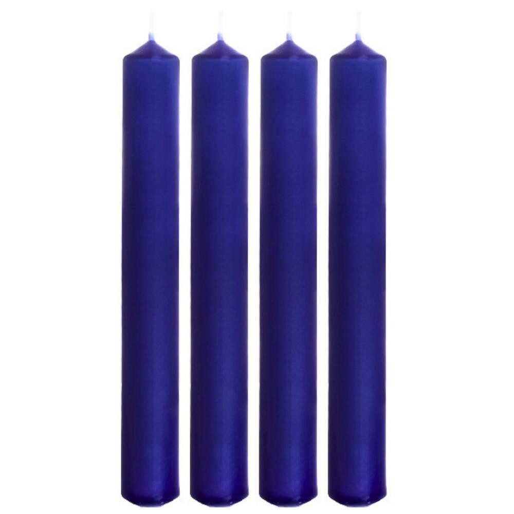 Formkerze Stabkerzen, Tafelkerzen, Leuchterkerzen, Tischkerzen als 4er Set Blau