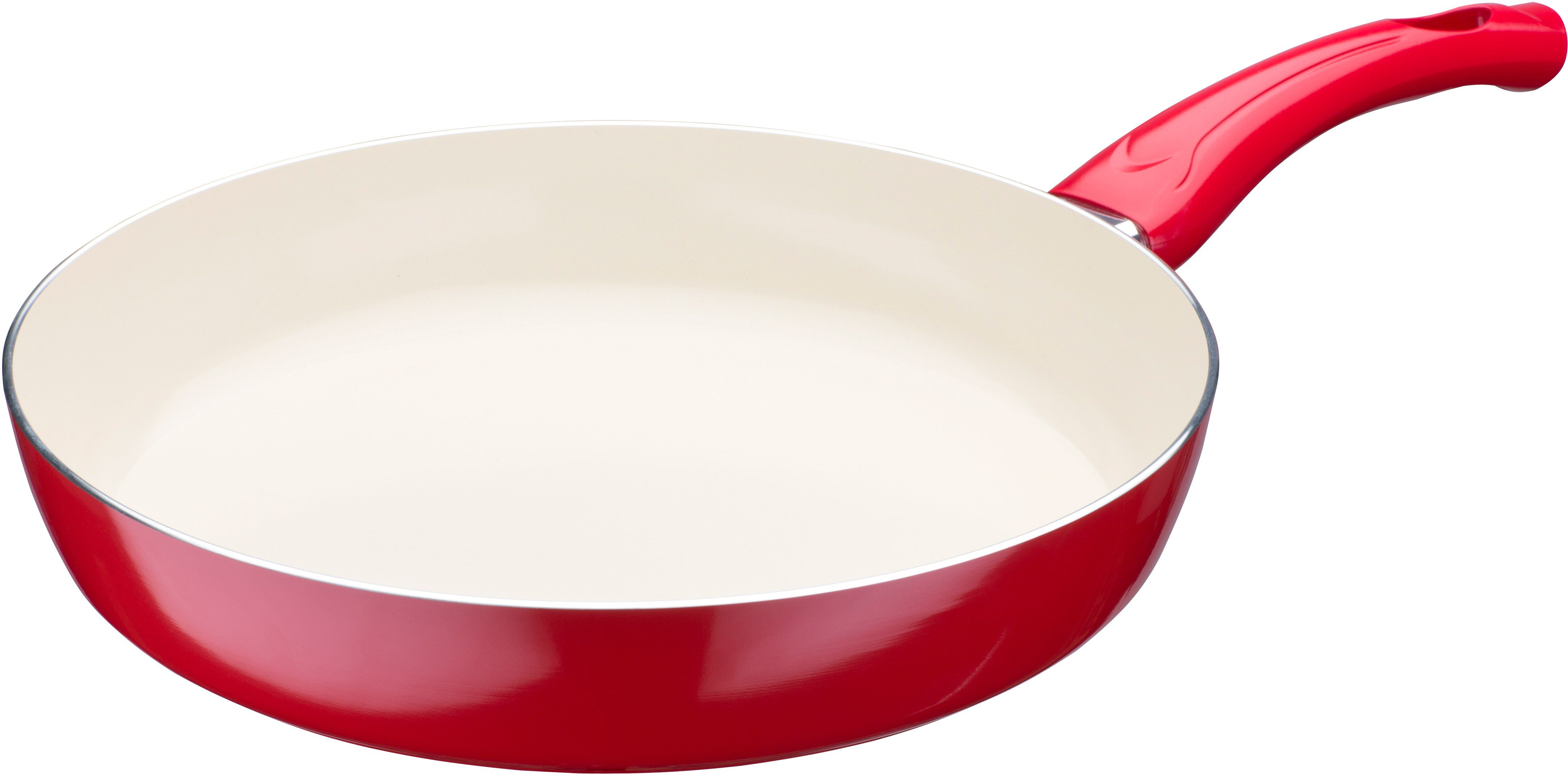 GSW Pfannen-Set CERAMICA beige, Aluminium (Set, 3-tlg., 1x Bratpfanne Ø 20 cm, 1x Bratpfanne Ø 28 cm), Induktion