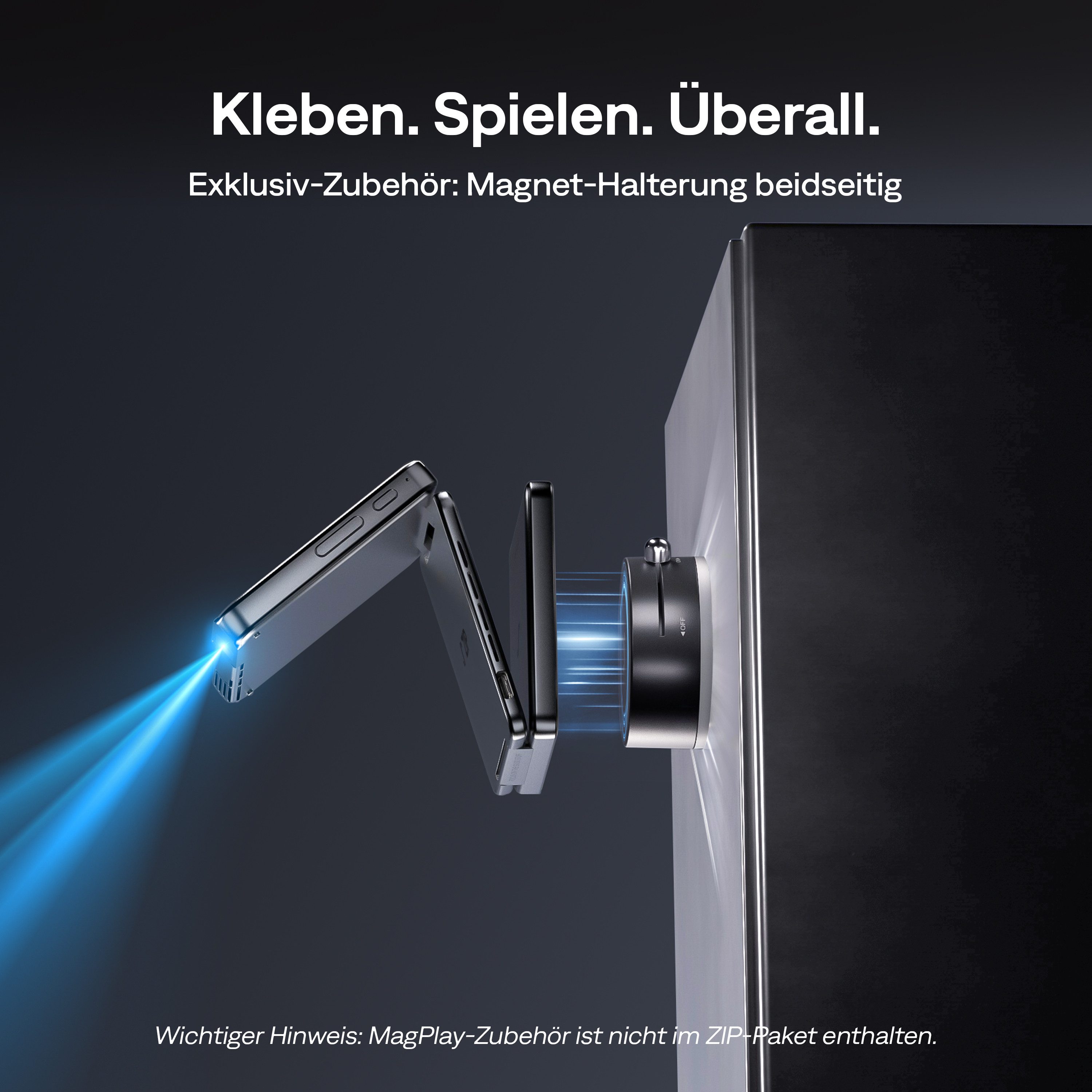 Aurzen ZIP Tri-Fold DLP Mini-Projektor Taschenformat 4K Unterstützt Beamer (1920 x 1080 px, Autofokus ohne Verzögerung, 1-Klick-Spiegelung, Vollbildmodus)