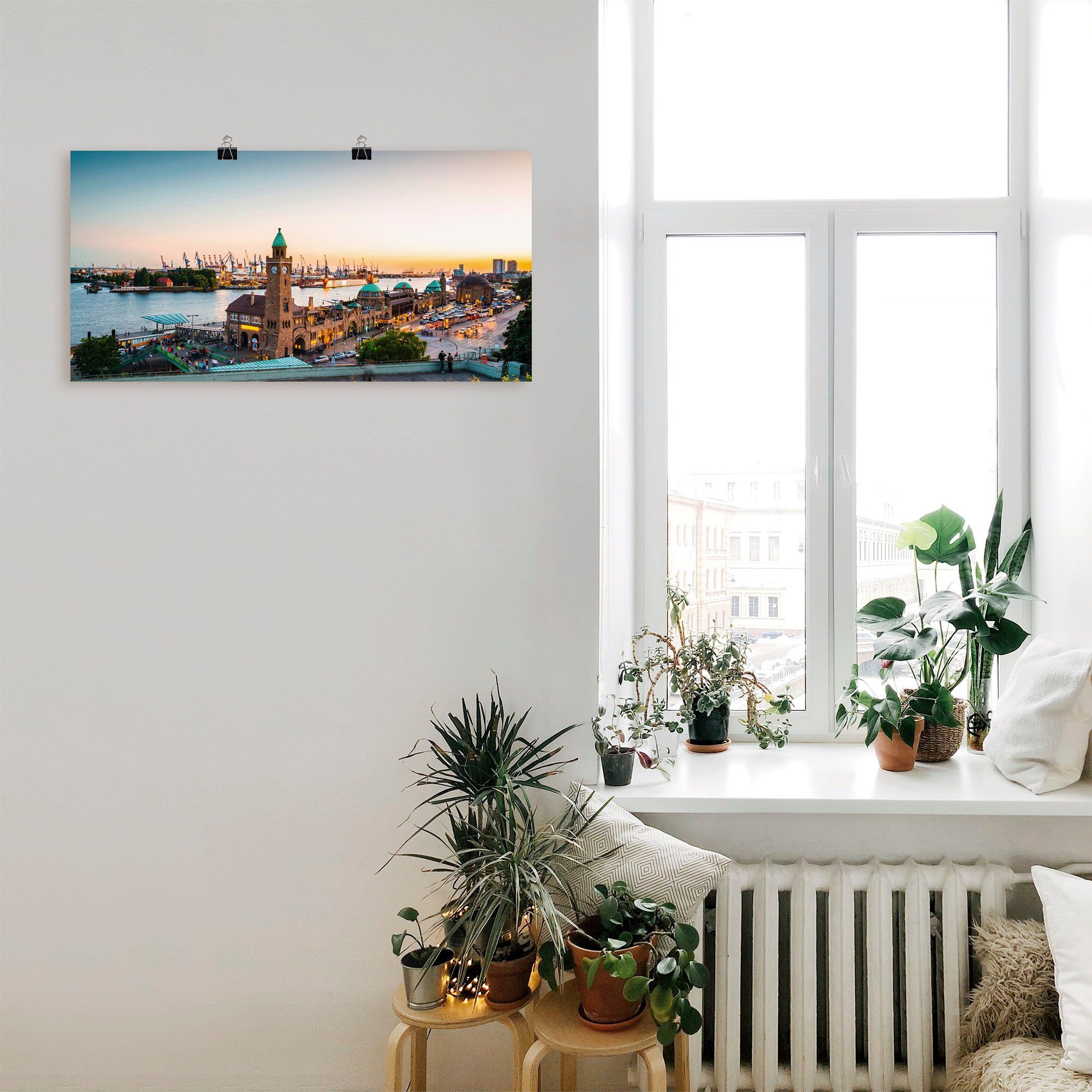 Artland Wandbild Hamburg Hafen und Landungsbrücken, günstig online kaufen