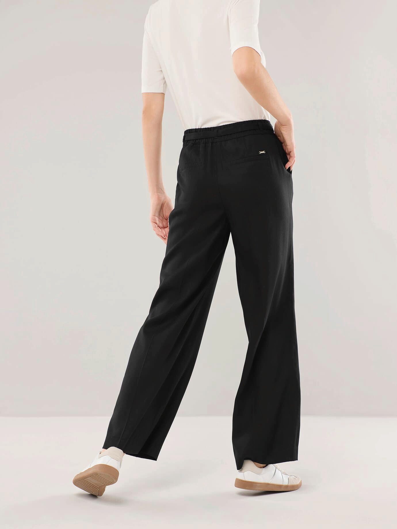 Walbusch Marlene-Hose Damen Marlene aus kühlendem Gewebe Regular Fit inklusive Gürtel Sommerhose Kurzgröße, Flex-Bund, Lyocell-Viskose, pflegeleicht