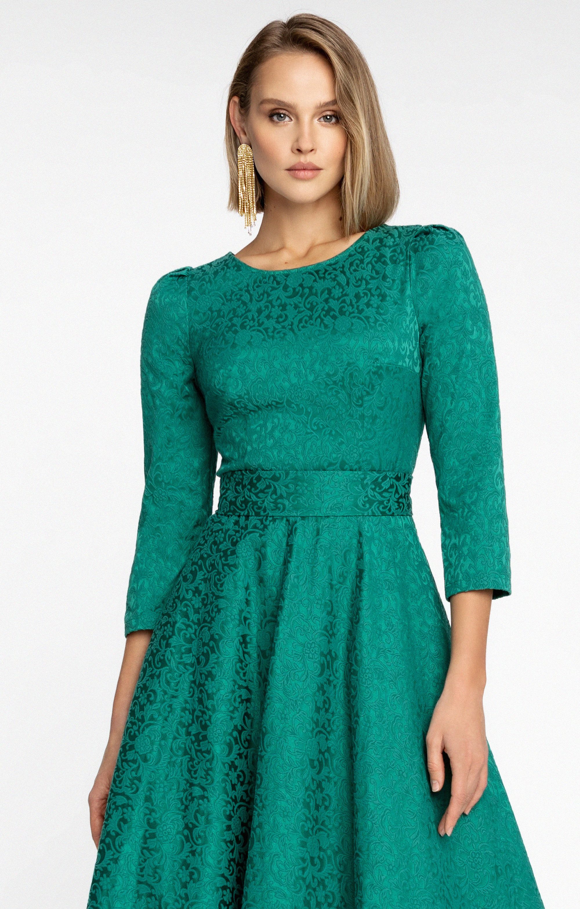MATSOUR'I Cocktailkleid Alyzee Unifarbe, Jacquard mit Reliefoberfläche