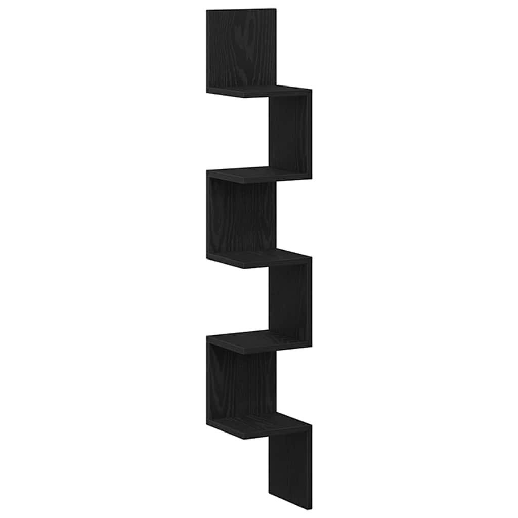 vidaXL Eckregal, Eckregal Schwarz Eichen-Optik 20 x 20 x 127,5 cm Holzwerkstoff