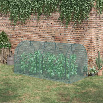 Outsunny Schädlingsschutznetz Winddcihtes Schädlingsschutznetz, Gemüsenetz (Set, Pflanzenschutzzelt), mit Stahlrahmen