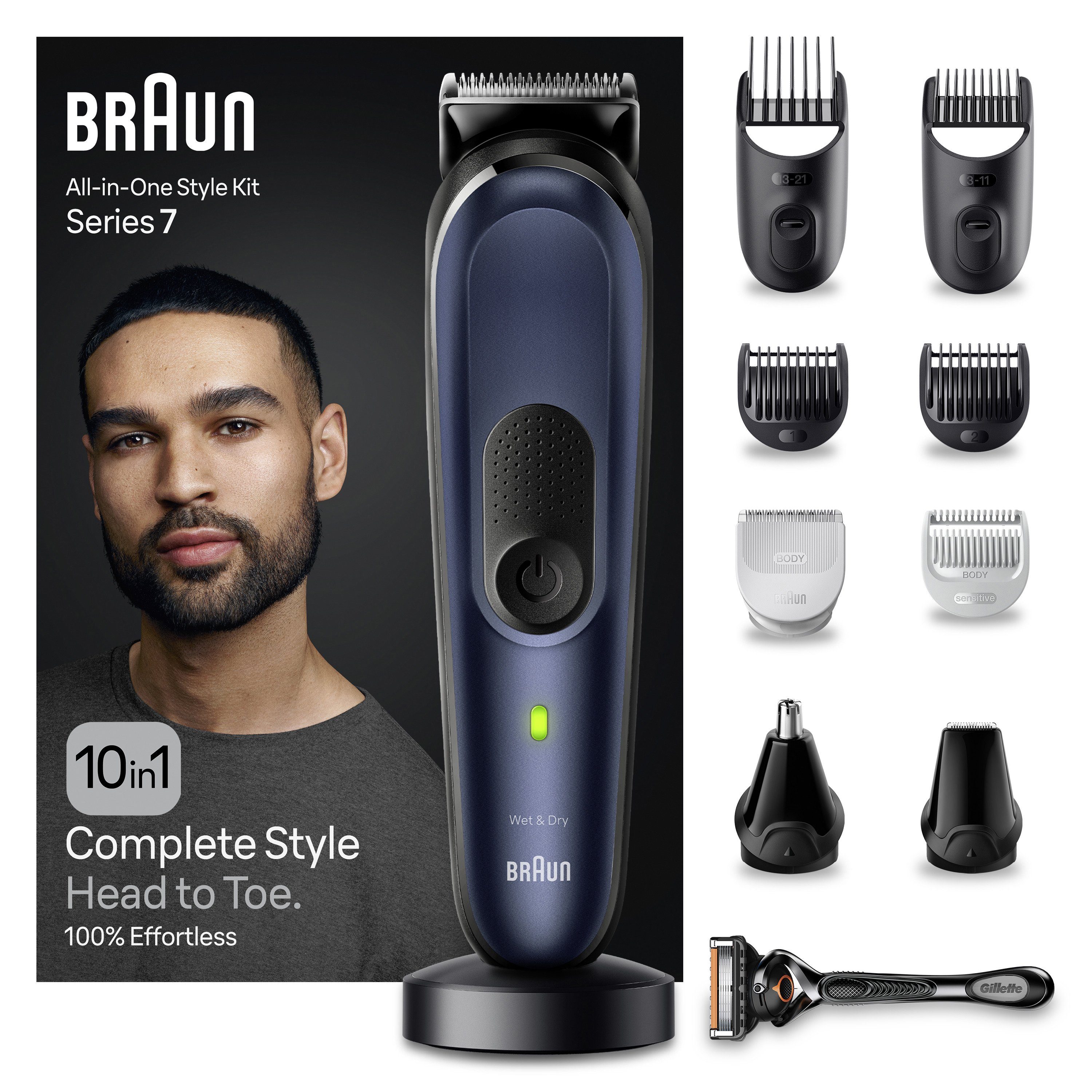 Deep 100 Multifunktionstrimmer All-in-one-Styler MGK7421 Braun Akkulaufzeit Blue, - Min.