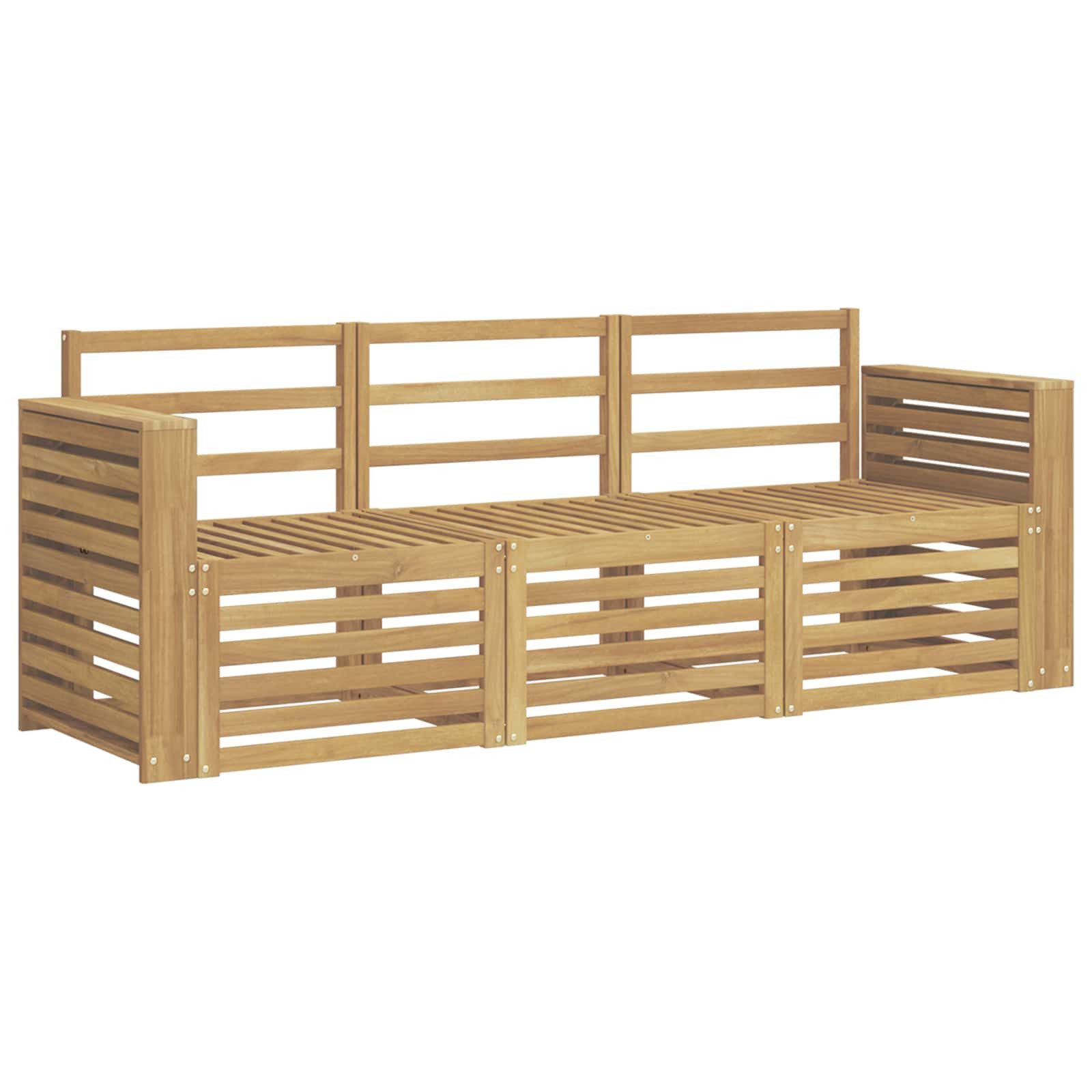 vidaXL Gartensofa Sofagarnituren Massivholz, 3 Teile