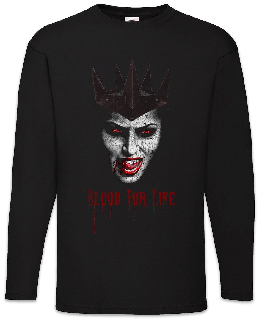 Langarmshirt Vampire Blood For Life Langarm T-Shirt Vampir Blut True Gebiss Zähne