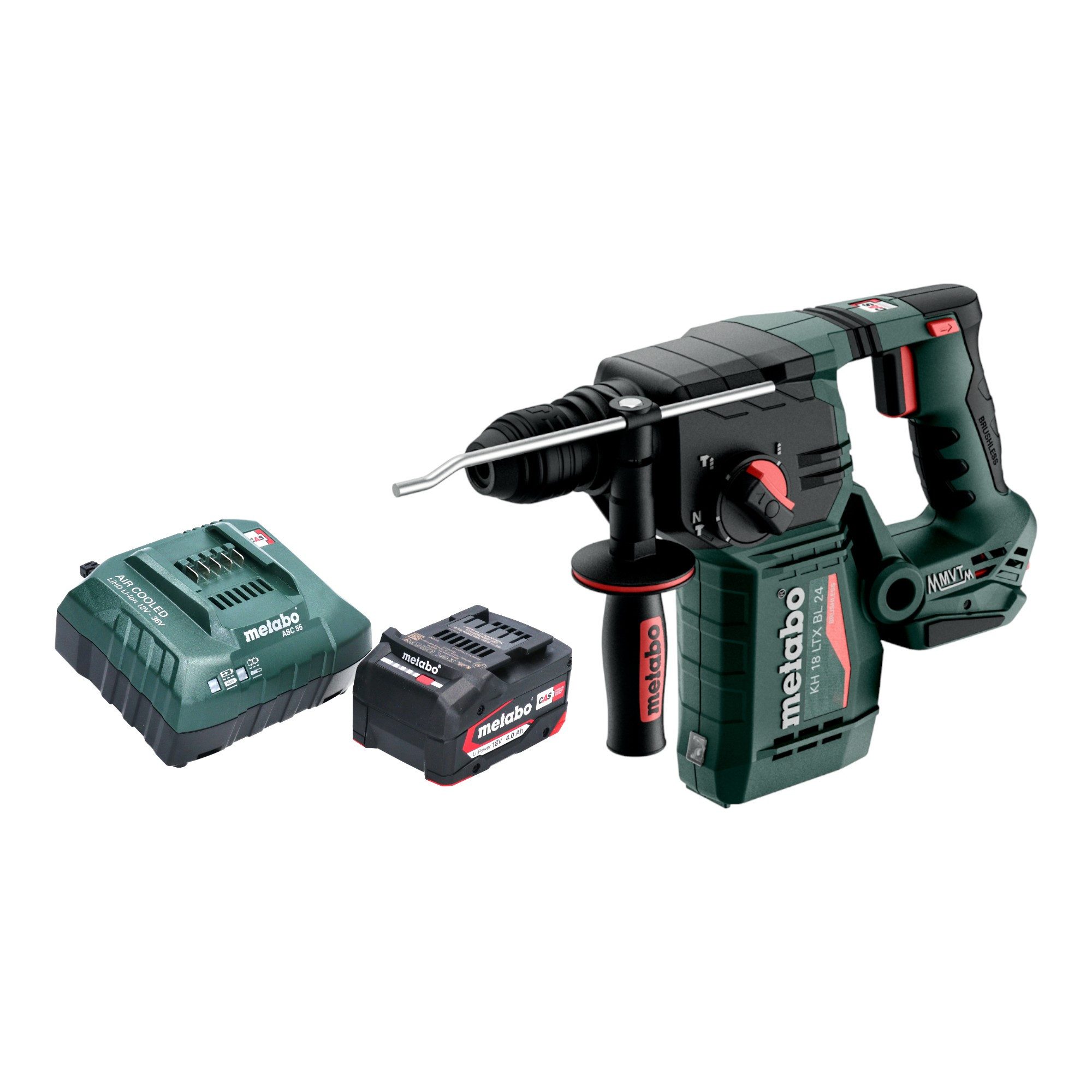 metabo Schlagbohrmaschine KH 18 LTX BL 24 18 V 2,2 J SDS Plus + 1x Akku 4,0 Ah + Ladegerät