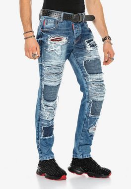 Cipo & Baxx Bequeme Jeans im auffälligen Riss-Design