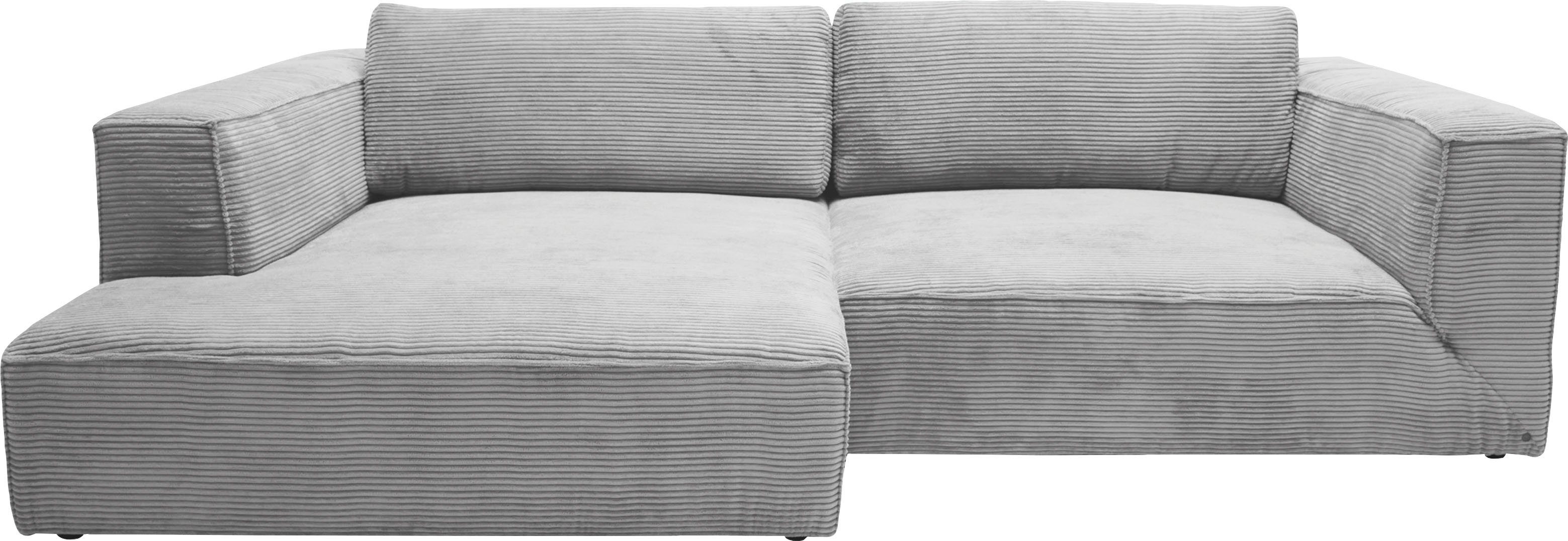 TOM TAILOR HOME große Ecksofa 240cm mit Big Stegkissen, Cube Sitztiefe, Style, TRI Breite greige extra cleanen 19 2 Teile