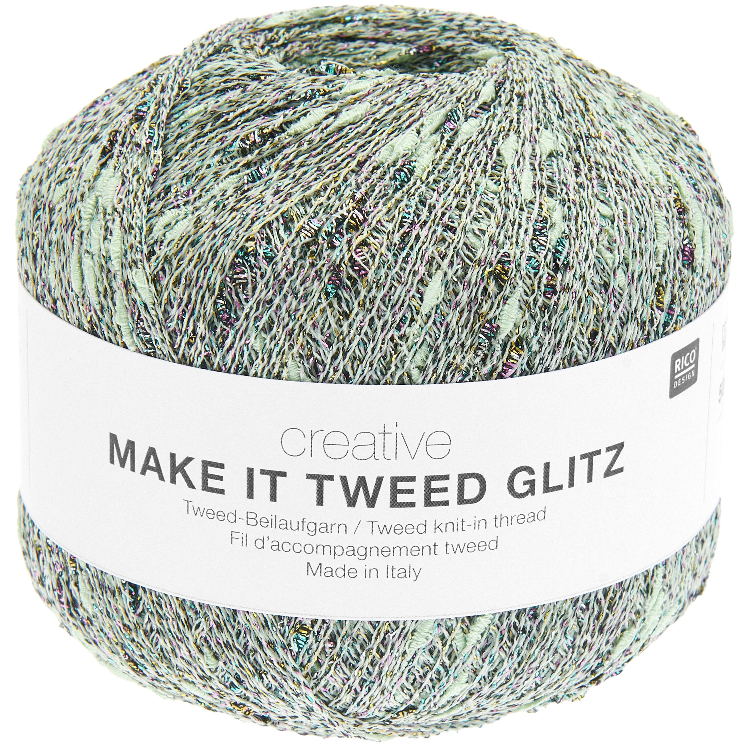 Rico Design Make It Tweed Glitz Häkelwolle, 50 g, 525 m