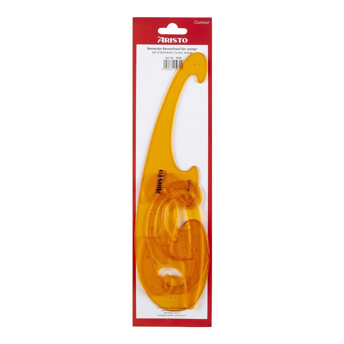 ARISTO Gummibänder ARISTO Burmester Kurvenlineal-Satz 3-teilig, orange-transparent