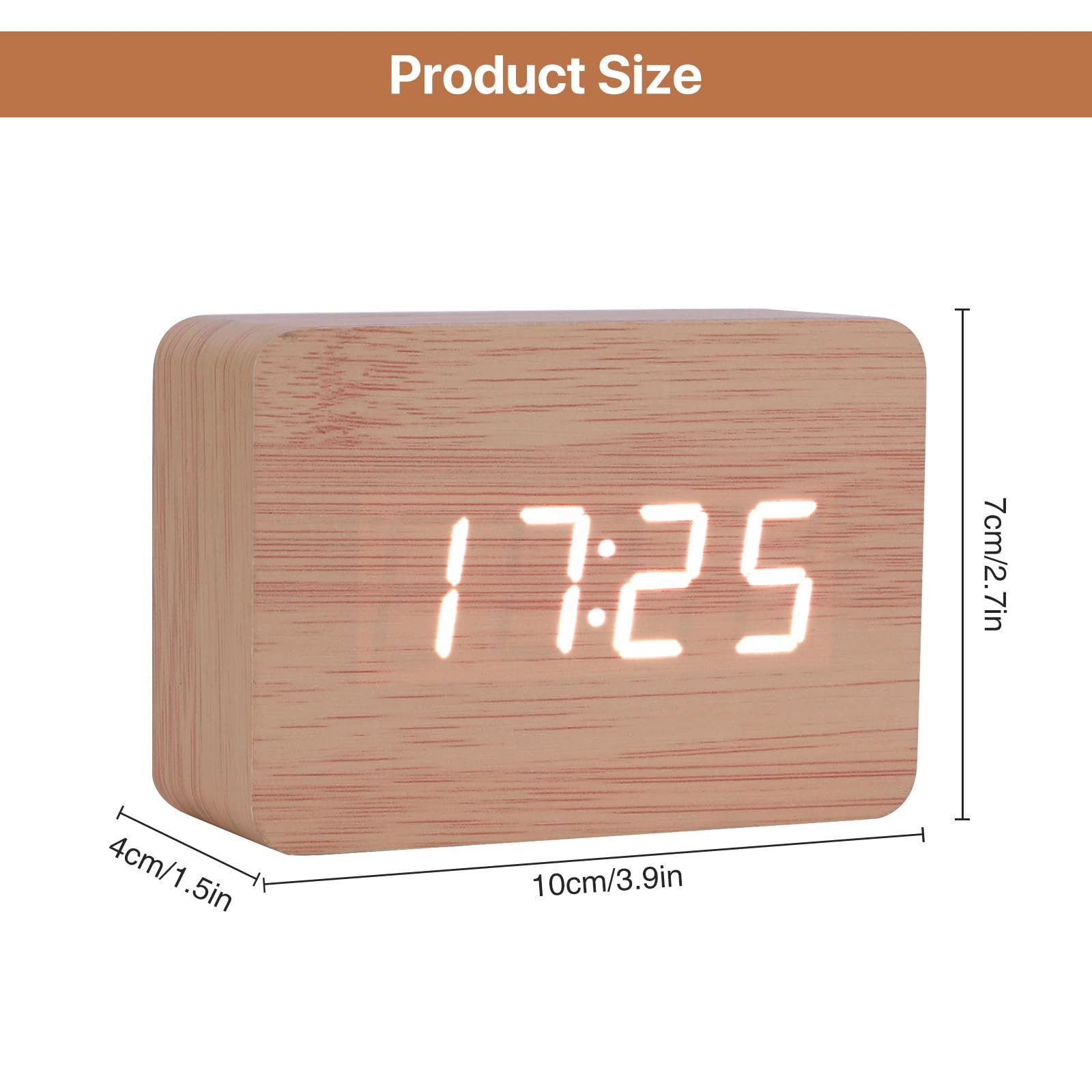 RWEUOQ Wecker Digitaler Wecker Holz-Optik, elektronische günstig online kaufen
