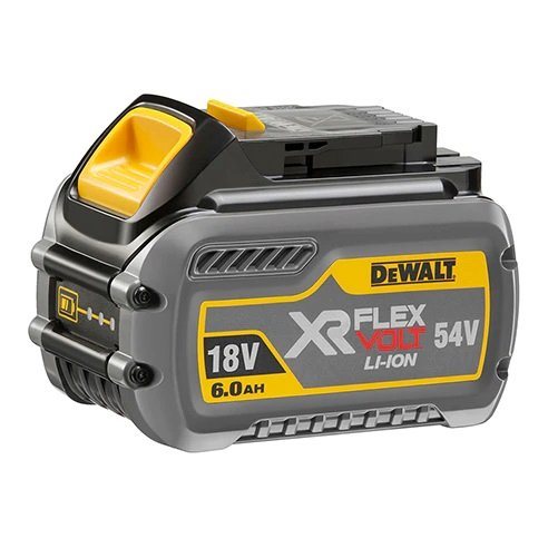 DeWalt SchiebeAkku, für DeWALT XR Akku-Maschinen mit 54 V sowie mit 18 V  Akku, Flexvolt DCB546-XJ Ersatz-Akku 6,0 Ah, 54V /108 Wh, Kein  Memory-Effekt und keine Selbstentladung, LED-Ladezustandsanzeige