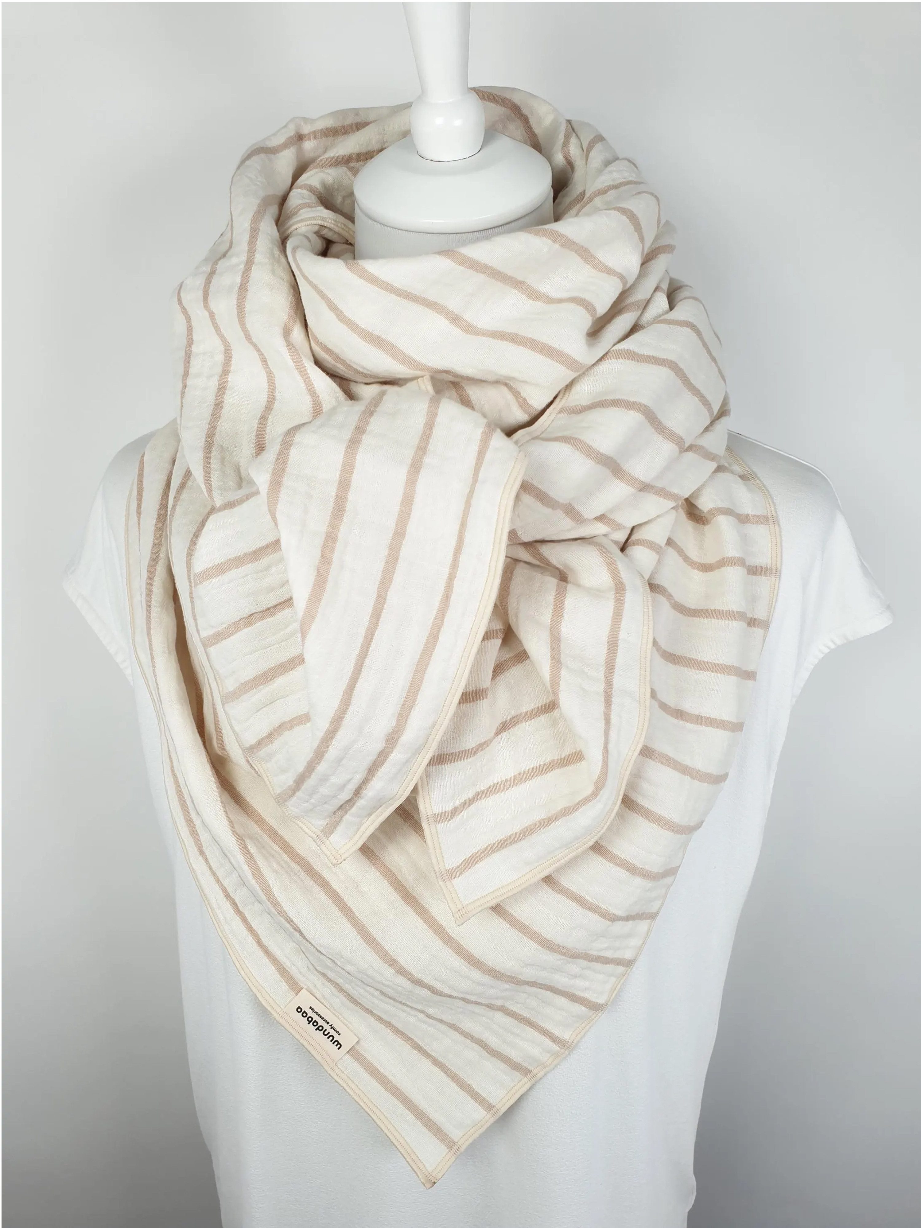 wundabaa Halstuch Musselintuch mit Streifenmuster günstig online kaufen